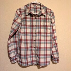 Carhartt Multicolor Plaid Casual Shirt Women's Size 10/12 Medium Long-Sleeve